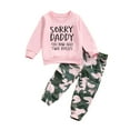 thumbnail image 1 of Toddler Girls Clothes 2T 3T 4T 5T Fall Outfits Baby Pullover Sweatshirt  Camouflage Pants Set Kids Winter Sweatsuit, 1 of 8