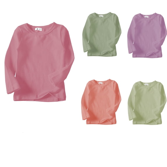 Toddler Girls Clothes Girls Long Sleeve Shirts Cotton Unisex Baby Toddler Kids High Collar Tee, Soft Breathable Neutral Basic Daily T Shirt Top Back To School Gifts For Students