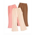 thumbnail image 1 of Toddler Girls Clothes Girls Pants Kids 3-Pack Casual Pants Toddler Solid Color Bell-bottomed Pants for Girls 1T 2T 3T 4T 5T Apricot Pink Brown, 1 of 6