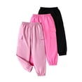 thumbnail image 1 of Toddler Girls Clothes Girls Pants Kids 3-Pack Joggers Toddler Cargo Casual Elastic Waist Pants for Girls 4T 5T Size 6 7 8 Black Pink, 1 of 8