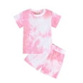 thumbnail image 1 of Toddler Girls Clothes Outfits Tie-Dye Short Sleeve T-Shirt and Shorts 2 Piece Set, 1 of 7