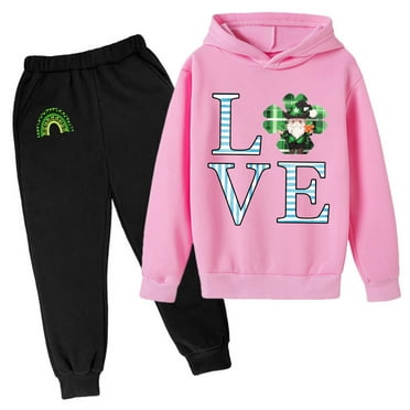 Toddler Girls Clothies Sets Hoodie Sweatshirt + Sweatpants Pullover Hoodie Set Tracksuit 2 Piece Outfits