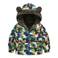 thumbnail image 1 of Toddler Girls Coat Kids Winter Hooded Cartoon Cute Prints Zipper Windproof Warm Thick Jacket Outwear for Girl Size 4-5T, 1 of 6