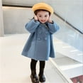 thumbnail image 1 of Toddler Girls Coats & Jackets Autumn Winter In Long Woolen Cloth Cotton Thickening Double In Girls Outdoor Jackets & Outerwear Daily-Wear, 1 of 5