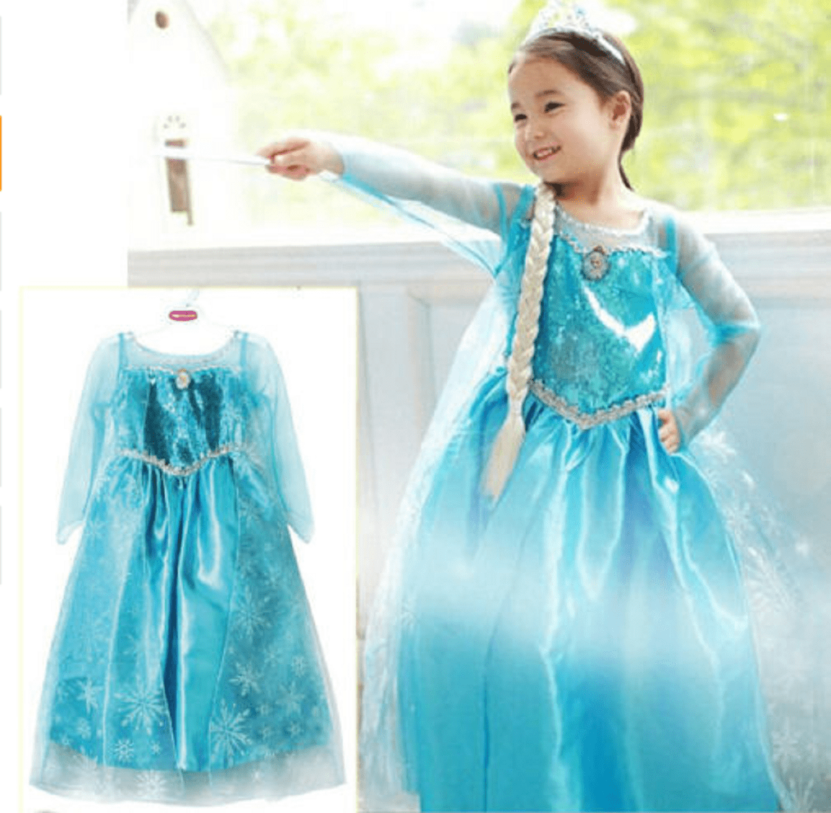 Princess Elsa Dress Kids Toddler Girls Party Prom Clothes Size 3 4 5 6 7 8