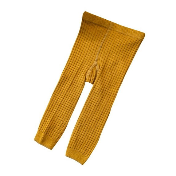 Toddler Girls Cotton Cable Knit Leggings Classic Solid Footless Tights Ankle Length Pants for Kids