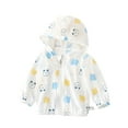 thumbnail image 1 of Toddler Girls Cotton Sun Hoodie Long Sleeve Zipper Cute Jacket Lightweight Sun Protection Shirts Summer 3 Y, 1 of 3