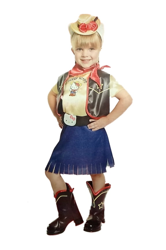 Toddler Girls Cowgirl Hello Kitty Dress Halloween Costume 1T/2T