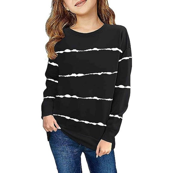 Toddler Girls Crewneck Tee Tops Spring Autumn Cute Cartoon Printed Long Sleeve Shirt for Kids Girls 4-5 Years
