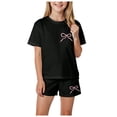 thumbnail image 1 of Toddler Girls Cute Flower 2Pcs Summer Outfits Set – Short Sleeve T-Shirt and Pants (Gift Idea) Summer 2Pcs Gift Outfits Set Girls' Clothing Set Girls Summer Set 2-12 Years,6-7 Years, 1 of 4