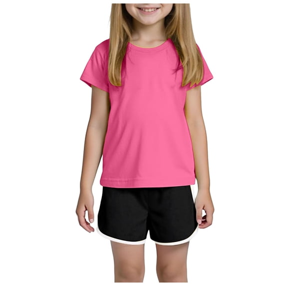 Toddler Girls Cute Flower 2Pcs Summer Outfits Set – Short Sleeve T-Shirt and Pants (Gift Idea) Summer 2Pcs Gift Outfits Set Girls' Clothing Set Girls Summer Set 1-10 Years,12-18 Months
