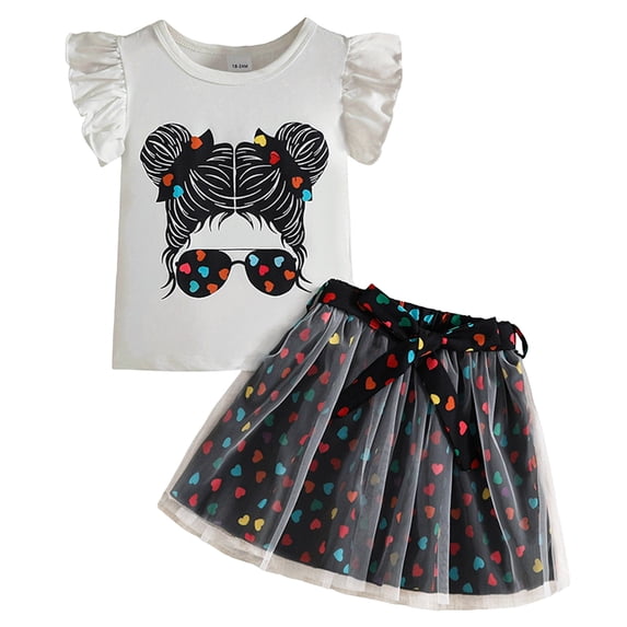 Toddler Girls Cute Flower 2Pcs Summer Outfits Set – Short Sleeve T-Shirt and Pants Summer 2Pcs Gift Outfits Set (Gift Idea) Girls Summer Set 1-4 Years,9-12 Months