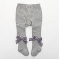thumbnail image 1 of Toddler Girls Cute Leggings - Soft Cotton Knit Pantyhose Stockings Warm Tights Girls High Waisted Pants Gray, 1 of 5
