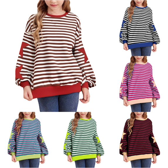 Toddler Girls Cute Tops Children Fashion Cute Printed Crew Neck Hoodless Long Sleeve Sweatshirt Top Size 3-4T ,Red