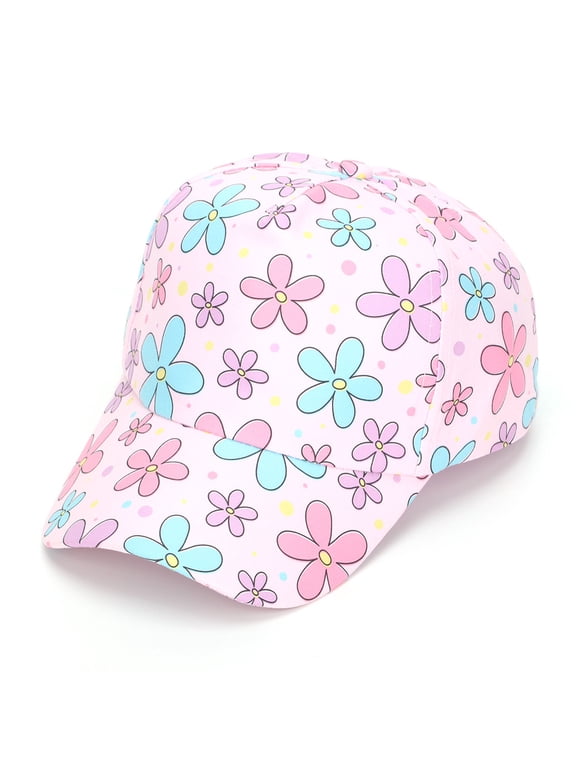 Toddler Girls Digital Printing Baseball Hat Adjustable Colorful Kids Baseball Cap Ages 2-8