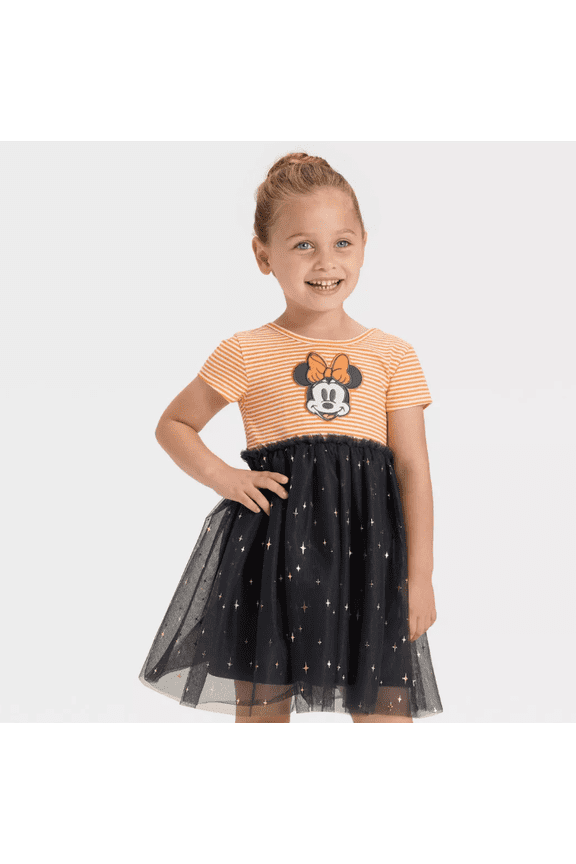 Toddler Girls' Disney Minnie Mouse Halloween Tulle Dress - Orange