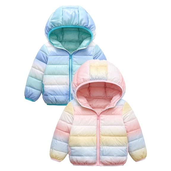 Toddler Girls Down Coats Lightweight Water-Resistant Hooded Puffer Jacket 1-6Y