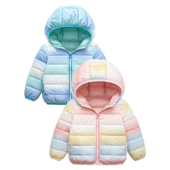 Toddler Girls Down Coats Lightweight Water-Resistant Hooded Puffer Jacket 1-6Y