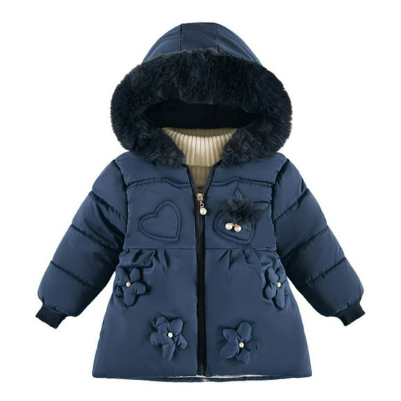 Toddler Girls Down Jacket Thick Long Sleeve Solid Color Puffer Outerwear Fall Spring Cute Fashion Coat Winter Outfits Clothes