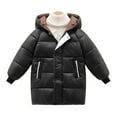 thumbnail image 1 of Toddler Girls Down Jacket With Thick Quilted Winter Mid Length Coat Clothes for Child Size 4-5T, 1 of 3