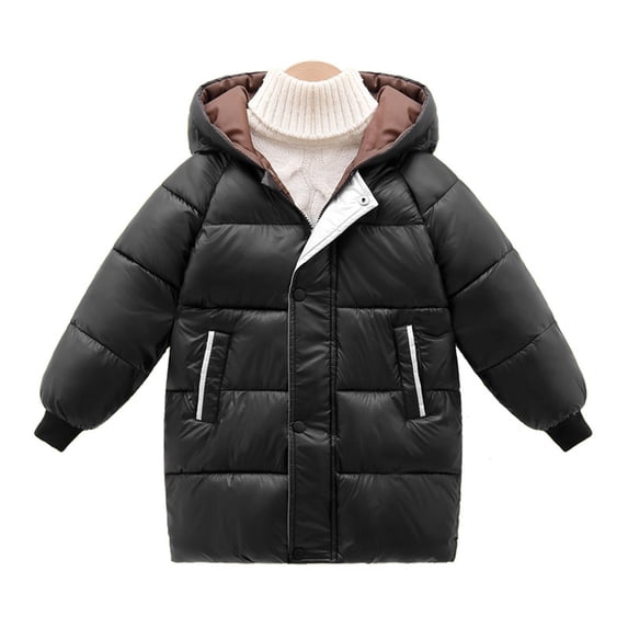 Toddler Girls Down Jacket With Thick Quilted Winter Mid Length Coat Clothes for Child Size 4-5T