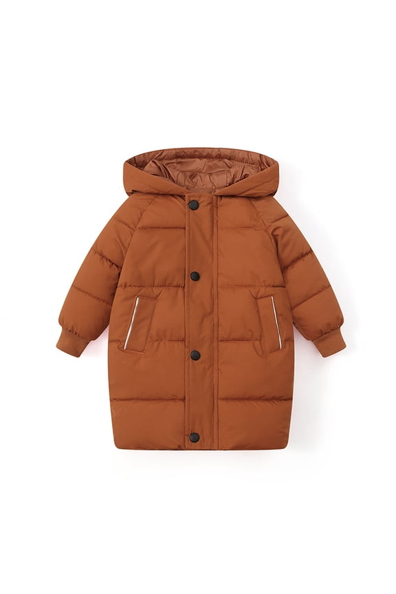 Toddler Girls Down Jacket With Thick Quilted Winter Mid Length Coat Clothes for Kids Size 12-18 Months