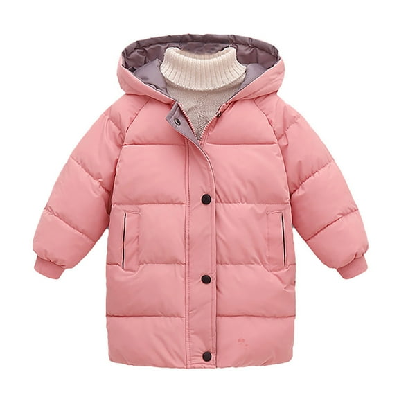 Toddler Girls Down Jacket With Thick Quilted Winter Mid Length Coat Clothes for Kids Size 4-5T