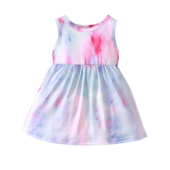 Toddler Girls Dress 18 Months Girls Summer Dress 24 Months Girls Sleeveless Dress Tie-dyed Sundress Purple