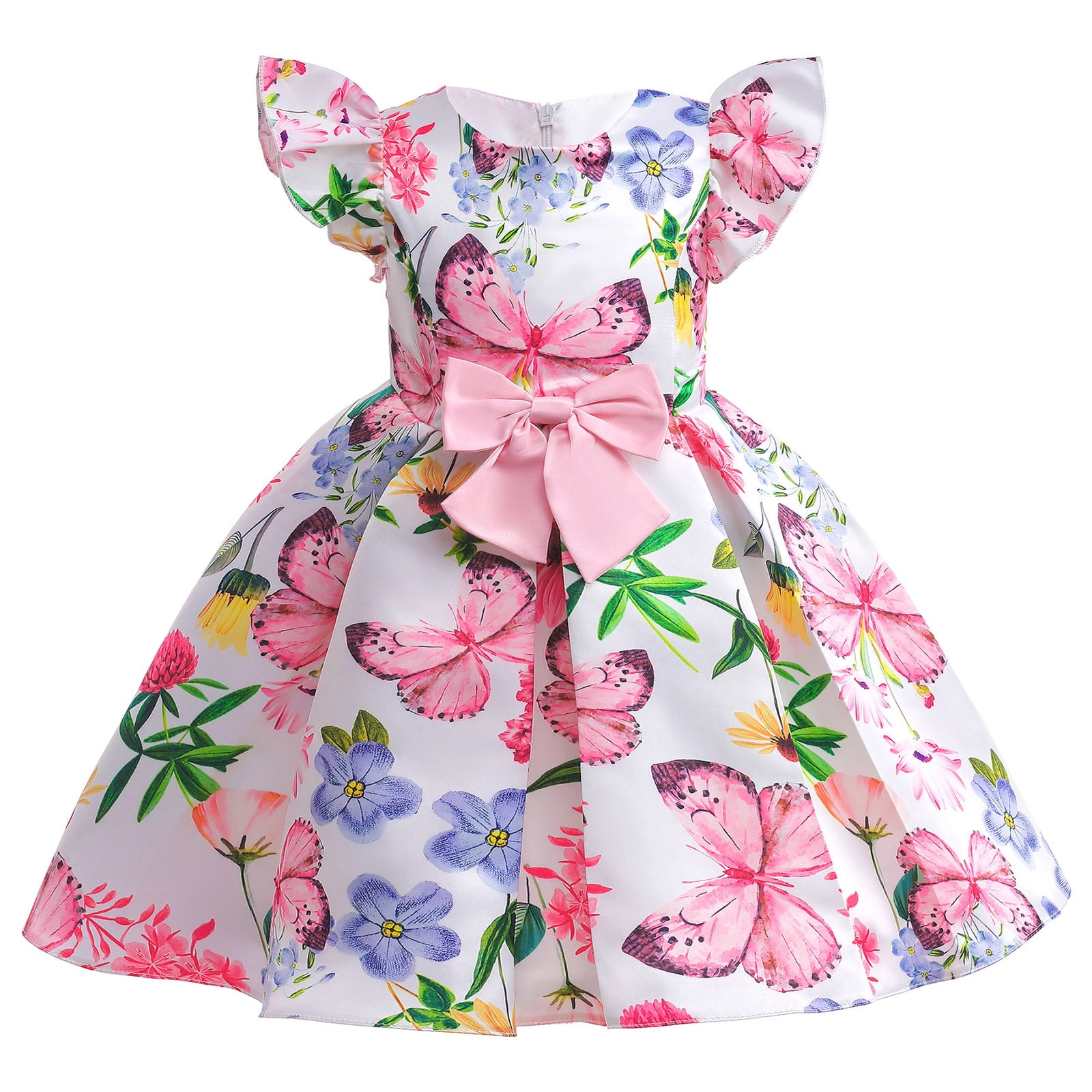 green emerald velvet dress Ruffled Sweet Butterfly Dress – FairytaleCreators main image 0