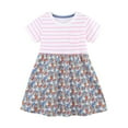 thumbnail image 1 of Toddler Girls Dress Short Sleeve Crew Neck Print Dresses Cotton Summer Cute Casual Comfy Trendy Clothes (4 Years, Pink), 1 of 6