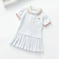 thumbnail image 1 of Toddler Girls Dress Short Sleeve Tennis Dress A-Line Playwear Cotton Baby Girls' School,Stylish Girls Summer Romper Jumpsuit With Collar And Pleated Skirt Design Comfortable Stretch Fabric Playwear, 1 of 4