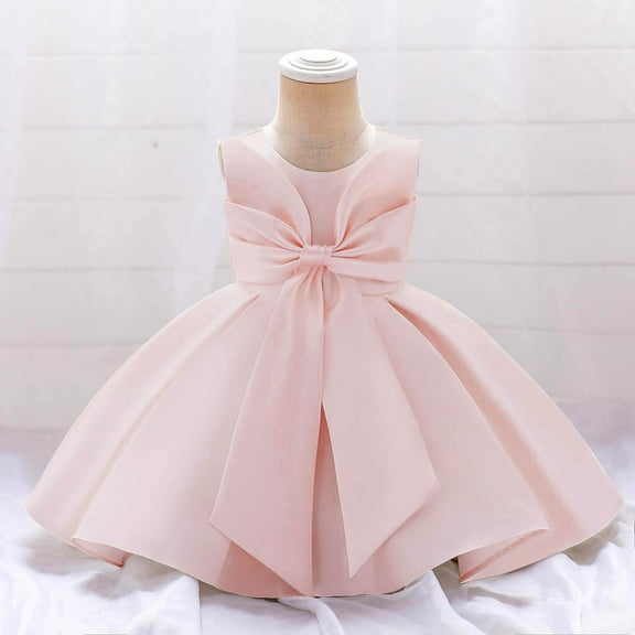 Toddler Girls Dress Solid Color Bow Decorative Tulle Dress Kids Girl Formal Wedding Party Pageant Ball Gowns Princess Dress，2 -3 Years