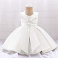 thumbnail image 1 of Toddler Girls Dress Solid Color Bow Decorative Tulle Dress Kids Girl Formal Wedding Party Pageant Ball Gowns Princess Dress，2 -3 Years, 1 of 3