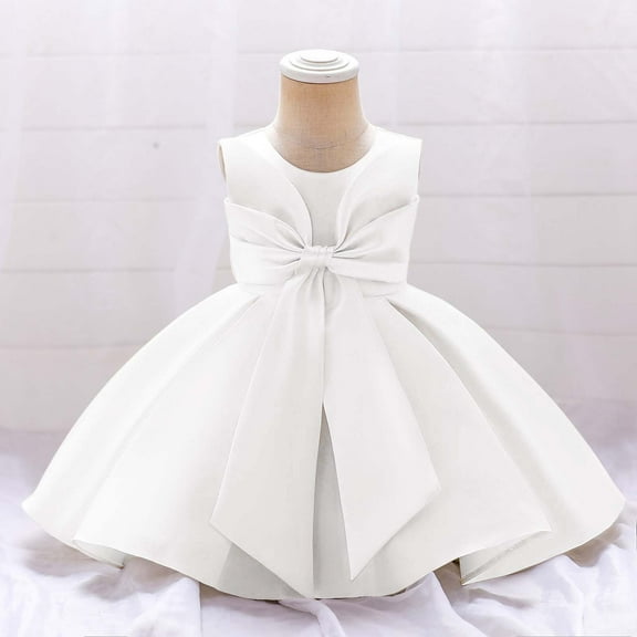 Toddler Girls Dress Solid Color Bow Decorative Tulle Dress Kids Girl Formal Wedding Party Pageant Ball Gowns Princess Dress,2 -3 Years