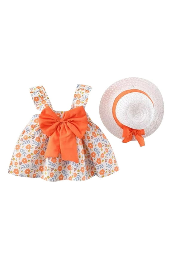 Toddler Girls Dress Strawberry Print Puff Sleeve Dress With 3D Flower Summer Kid Girl Princess Birthday Party Dresses，6 -12 Months