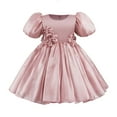 thumbnail image 1 of Toddler Girls Dress Tulle Princess Party Kids Dress Sequin Ribbed Knit Bodice Pufffy Birthday Little Girls Festive Dresses Hot Pink 2-3 Years, 1 of 3