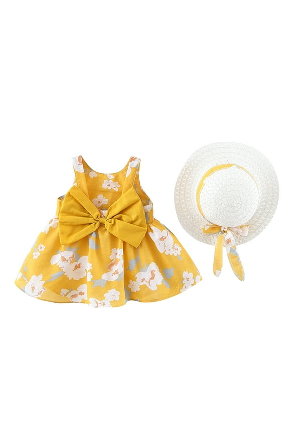 Toddler Girls Dresses 5t Baby Party Sundress Princess Dress Easter Dresss Spring Summer Dresses Beach Vacation Clothes #Yellow 5-6 Years