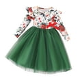 thumbnail image 1 of Toddler Girls' Dresses Baby Long Sleeve Floral Prints Lace Princess Dresses Dance Party Clothes for Girls Size 4-5T, 1 of 8
