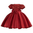 thumbnail image 1 of Toddler Girls Dresses Flower Girl Dress Sparkly Sequins Tutu Dress Puffy Sleeve Kids Princess Birthday Dresses, 1 of 7