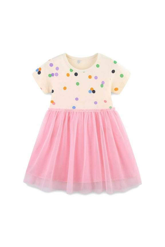 Toddler Girls Dresses Flutter Short Sleeve Summer Tulle Dress Size 1T