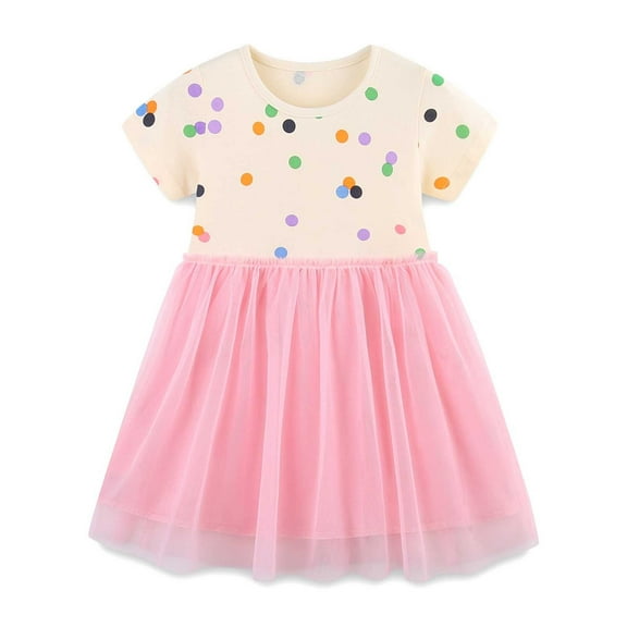 Toddler Girls Dresses Flutter Short Sleeve Summer Tulle Dress Size 4T