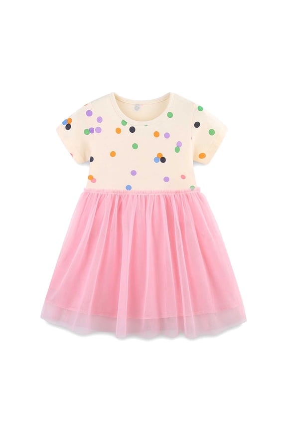 Toddler Girls Dresses Flutter Short Sleeve Summer Tulle Dress Size 4T