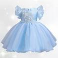 thumbnail image 1 of Toddler Girls Dresses Formal Dresses for Girls Blue Dresses for Girls Party Dress Girls Children's Day Outfit 18-24 Months, 1 of 8