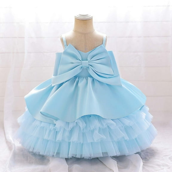 Toddler Girls Dresses Girls Formal Dresses Blue Dress for Girls Fancy Dresses Girls Children's Day Outfit 2-3 Years