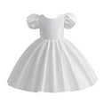 thumbnail image 1 of Toddler Girls' Dresses Kids Spring Solid Ruffle Sleeveless Princess Day Clothing Dress, 1 of 9