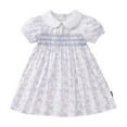 thumbnail image 1 of Toddler Girls Dresses Puff Sleeve Peter Pan Collar Flower Printing Dress Kids Girls Summer Rural Style Sweet Soft Comfortable Daily Wear Dresses,2-3 Years, 1 of 9