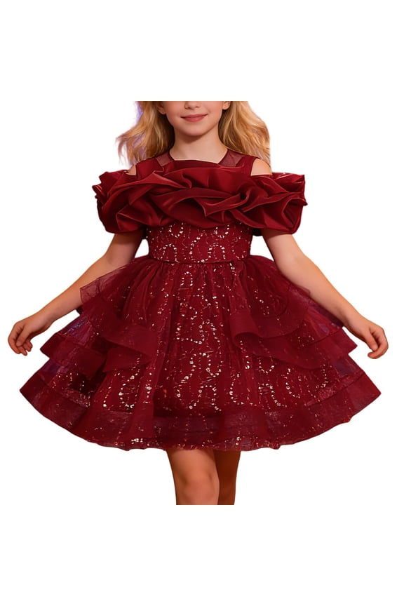 Toddler Girls Dresses Puffy Gown For Pageant Performance Recital Flower Girl Dresses Size 18-24Months