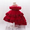 thumbnail image 1 of Toddler Girls Dresses Red Sleeveless Princess Birthday Dresses for Girls Cute Clothes for Girls 18-24 Months, 1 of 8