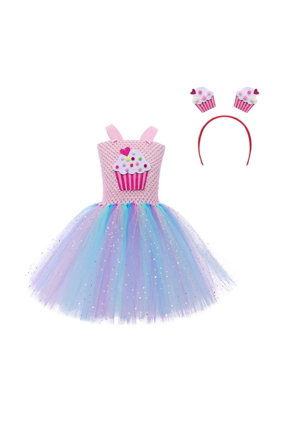 Toddler Girls Dresses Sparkling Rainbow Sequin For Birthdaygown With Skirt Puffy Birthday Girl Dress Size 2-3T