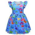 thumbnail image 1 of Toddler Girls Dresses Summer Children'S Cotton Animal Dinosaur Print Dresses For Girls Size 3-4T, 1 of 9